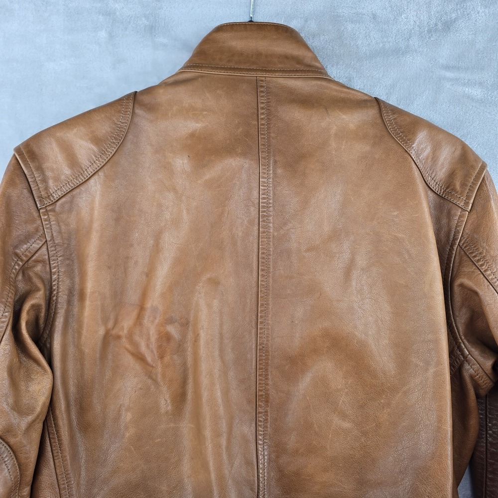 Polo Ralph Lauren‎ SOUTHBURY MENS BROWN CALF LEATHER MOTORCYCLE JACKET Medium - Picture 16 of 16